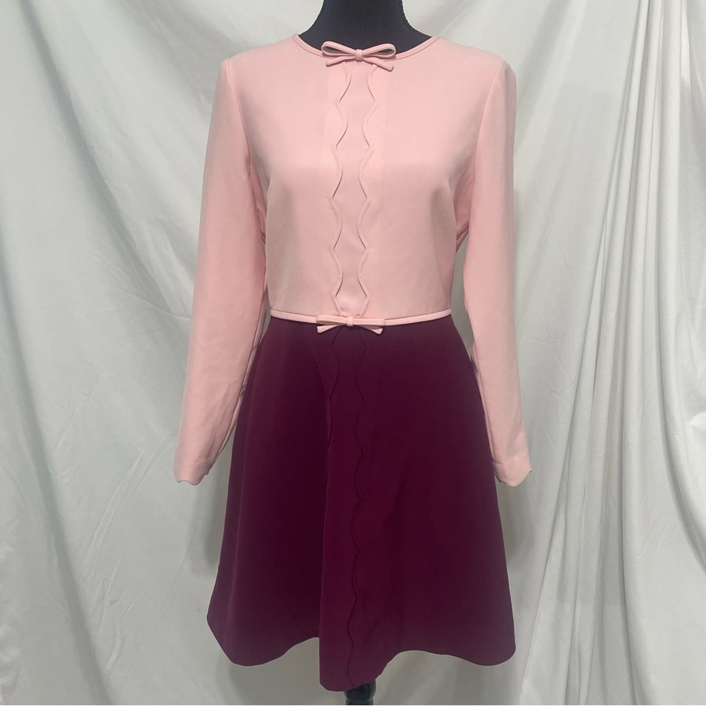 Ted Baker Scalloped Bow-detail A-line Dress Dusty Pink. With tags. Pockets.